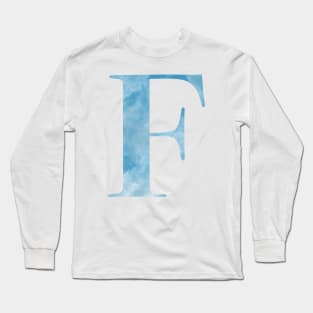 Clouds Blue Sky Initial Letter F Long Sleeve T-Shirt